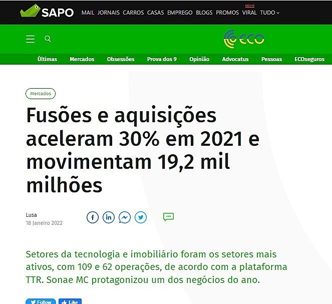 Fuses e aquisies aceleram 30% em 2021 e movimentam 19,2 mil milhes